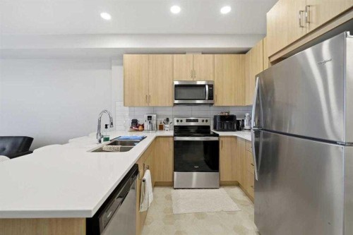 318-55 Wolf Hollow Crescent Se, Calgary, AB - Indoor Photo Showing Kitchen With Double Sink With Upgraded Kitchen