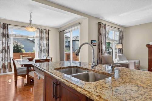 1017 Brightoncrest Common Se, Calgary, AB - Indoor Photo Showing Kitchen With Double Sink