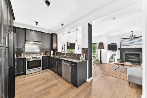 132 Evanscove Manor Nw, Calgary, AB - Indoor Photo Showing Kitchen With Stainless Steel Kitchen With Upgraded Kitchen