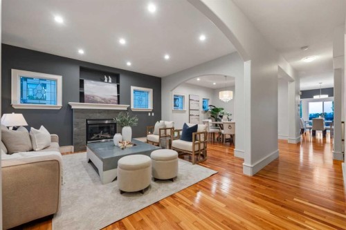 1910 29 Avenue Sw, Calgary, AB - Indoor Photo Showing Living Room With Fireplace