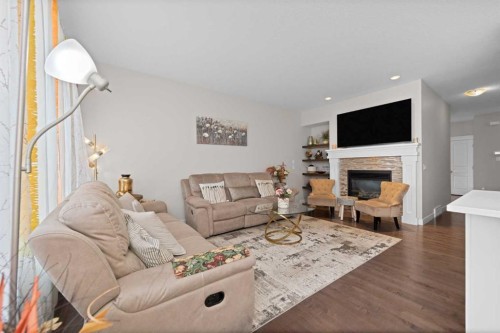 62 Redstone Mews Ne, Calgary, AB - Indoor Photo Showing Living Room With Fireplace