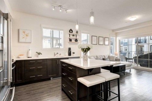 7310-151 Legacy Main Street Se, Calgary, AB - Indoor Photo Showing Kitchen With Upgraded Kitchen