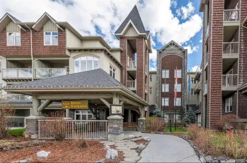 411-160 Kananaskis Way, Canmore, AB - Outdoor With Balcony With Facade