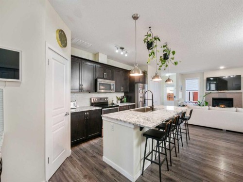 367 Auburn Crest Way Se, Calgary, AB - Indoor Photo Showing Kitchen With Stainless Steel Kitchen With Upgraded Kitchen