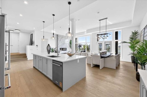 102-150 Marina Cove Se, Calgary, AB - Indoor Photo Showing Kitchen With Upgraded Kitchen