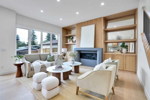 20 27 Avenue Sw, Calgary, AB - Indoor Photo Showing Living Room With Fireplace