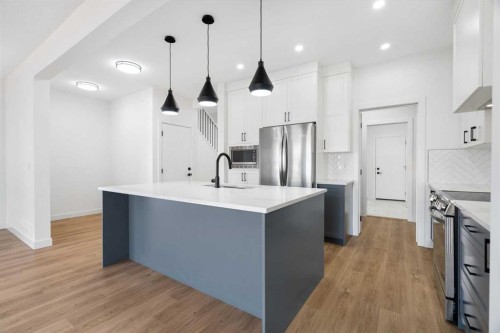 12 Copperhead Garden Se, Calgary, AB - Indoor Photo Showing Kitchen With Stainless Steel Kitchen With Upgraded Kitchen