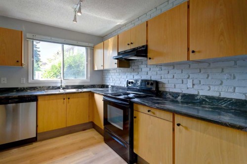 37-3015 51 Street Sw, Calgary, AB - Indoor Photo Showing Kitchen With Double Sink