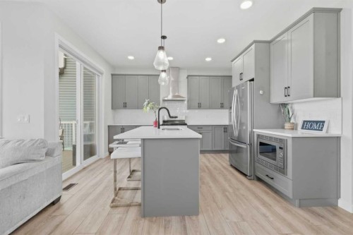 34 Belvedere Green Se, Calgary, AB - Indoor Photo Showing Kitchen With Upgraded Kitchen
