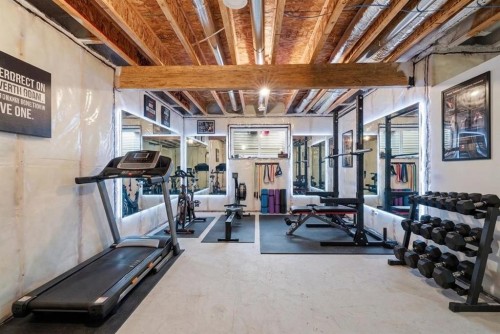 34 Belvedere Green Se, Calgary, AB - Indoor Photo Showing Gym Room