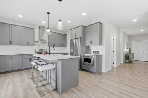 34 Belvedere Green Se, Calgary, AB - Indoor Photo Showing Kitchen With Upgraded Kitchen