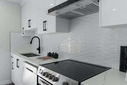 9608 5 Street Se, Calgary, AB - Indoor Photo Showing Kitchen With Double Sink With Upgraded Kitchen
