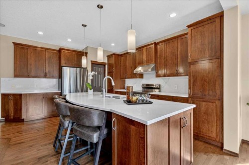 277 Evermeadow Avenue Sw, Calgary, AB - Indoor Photo Showing Kitchen With Stainless Steel Kitchen