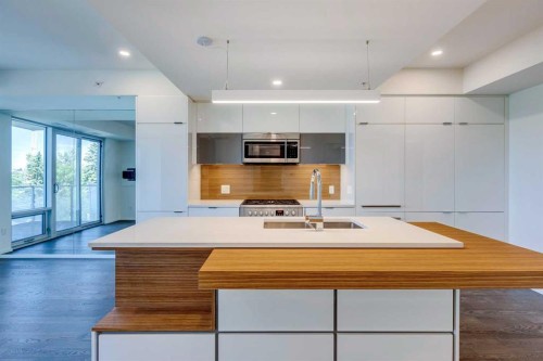 504-1020 9 Avenue Se, Calgary, AB - Indoor Photo Showing Kitchen With Double Sink With Upgraded Kitchen