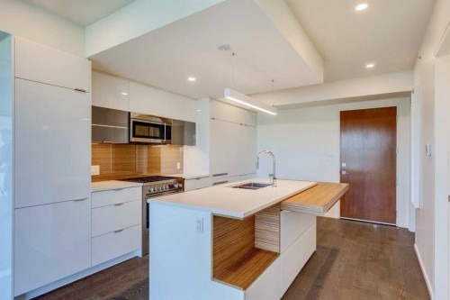 504-1020 9 Avenue Se, Calgary, AB - Indoor Photo Showing Kitchen With Double Sink With Upgraded Kitchen