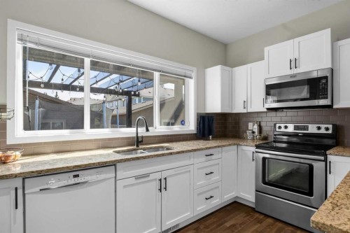 213 Mahogany Heights Se, Calgary, AB - Indoor Photo Showing Kitchen With Double Sink