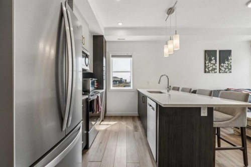 103 Spring Creek Common Sw, Calgary, AB - Indoor Photo Showing Kitchen With Upgraded Kitchen