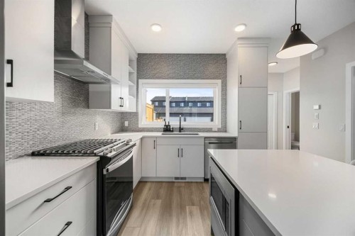 211 Silverton Glen Crescent Sw, Calgary, AB - Indoor Photo Showing Kitchen With Upgraded Kitchen