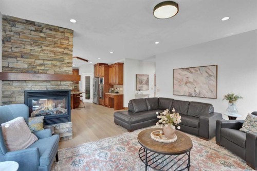 45 Sherwood View Nw, Calgary, AB - Indoor Photo Showing Living Room With Fireplace