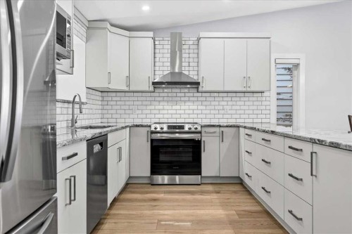 55 Whitehaven Crescent Ne, Calgary, AB - Indoor Photo Showing Kitchen With Upgraded Kitchen
