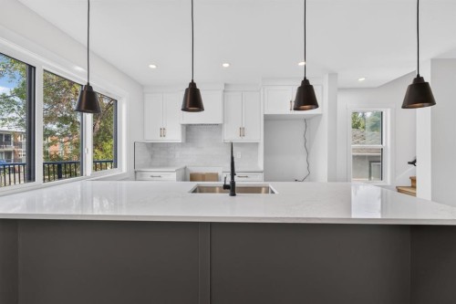 2018 12 Avenue Sw, Calgary, AB - Indoor Photo Showing Kitchen With Double Sink With Upgraded Kitchen