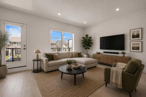 693 Savanna Boulevard Ne, Calgary, AB - Indoor Photo Showing Living Room