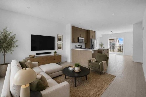 693 Savanna Boulevard Ne, Calgary, AB - Indoor Photo Showing Living Room