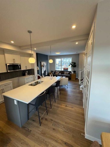 191 Lanark Gate Se, Airdrie, AB - Indoor Photo Showing Kitchen With Double Sink