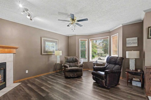 311 Erin Circle Se, Calgary, AB - Indoor Photo Showing Living Room With Fireplace
