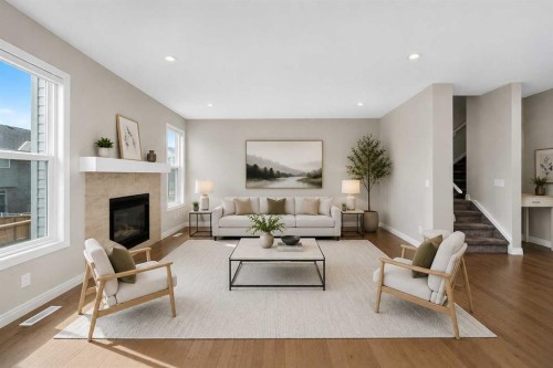 82 Nolanhurst Rise Nw, Calgary, AB - Indoor Photo Showing Living Room With Fireplace