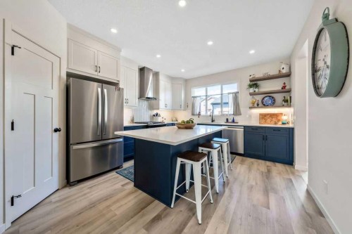 114 Seton Grove Se, Calgary, AB - Indoor Photo Showing Kitchen With Stainless Steel Kitchen With Upgraded Kitchen