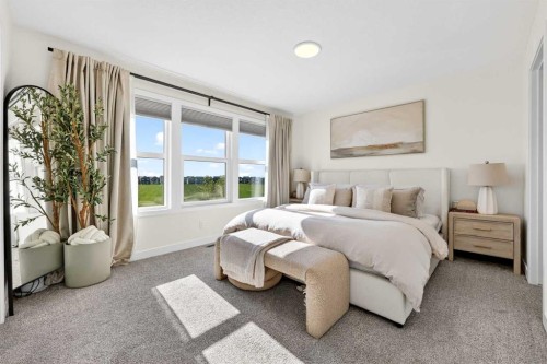 87 Heirloom Boulevard Se, Calgary, AB - Indoor Photo Showing Bedroom