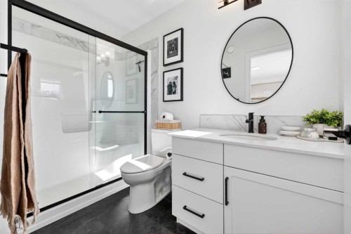 87 Heirloom Boulevard Se, Calgary, AB - Indoor Photo Showing Bathroom