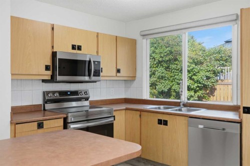 731 Queensland Drive Se, Calgary, AB - Indoor Photo Showing Kitchen With Stainless Steel Kitchen With Double Sink