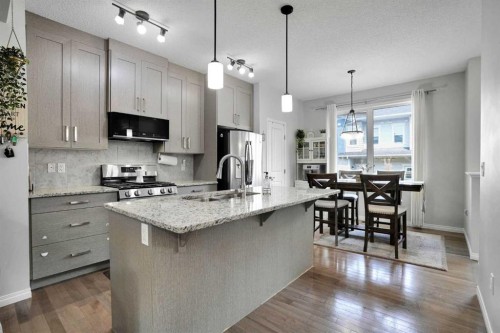 250 Canals Close Sw, Airdrie, AB - Indoor Photo Showing Kitchen With Upgraded Kitchen