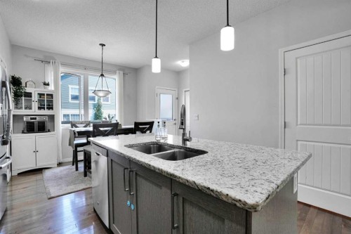 250 Canals Close Sw, Airdrie, AB - Indoor Photo Showing Kitchen With Double Sink With Upgraded Kitchen