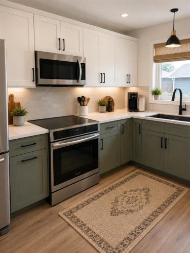 1219 68 Street Ne, Calgary, AB - Indoor Photo Showing Kitchen With Upgraded Kitchen