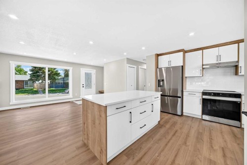 704 Malvern Drive Ne, Calgary, AB - Indoor Photo Showing Kitchen With Stainless Steel Kitchen