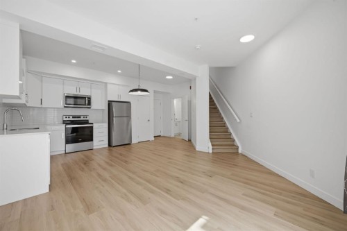 2218-151 Skyview Bay Ne, Calgary, AB - Indoor Photo Showing Kitchen With Stainless Steel Kitchen With Upgraded Kitchen