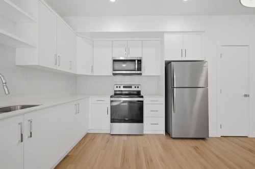 2218-151 Skyview Bay Ne, Calgary, AB - Indoor Photo Showing Kitchen With Stainless Steel Kitchen With Upgraded Kitchen