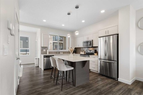 124 Walgrove Cove Se, Calgary, AB - Indoor Photo Showing Kitchen With Stainless Steel Kitchen With Upgraded Kitchen