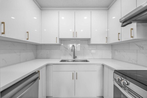 155 Sandarac Way Nw, Calgary, AB - Indoor Photo Showing Kitchen With Double Sink