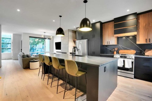 1042 13 Avenue Sw, Calgary, AB - Indoor Photo Showing Kitchen With Stainless Steel Kitchen With Upgraded Kitchen