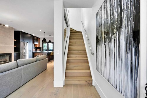 1042 13 Avenue Sw, Calgary, AB - Indoor Photo Showing Other Room With Fireplace