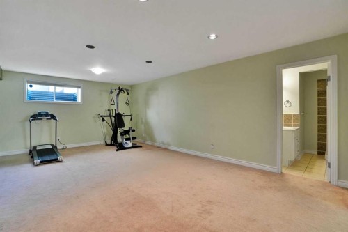 132 Evergreen Close Sw, Calgary, AB - Indoor Photo Showing Gym Room