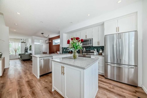 43 Masters Square Se, Calgary, AB - Indoor Photo Showing Kitchen With Stainless Steel Kitchen With Upgraded Kitchen