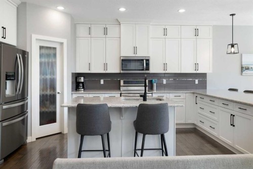 94 Masters Mews Se, Calgary, AB - Indoor Photo Showing Kitchen With Stainless Steel Kitchen With Upgraded Kitchen