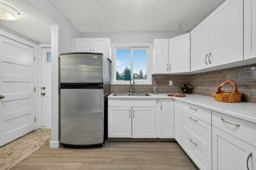 3046 32A Avenue Se, Calgary, AB - Indoor Photo Showing Kitchen With Double Sink