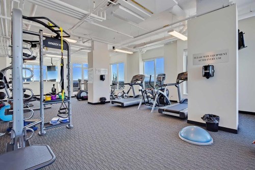 2205-930 6 Avenue Sw, Calgary, AB - Indoor Photo Showing Gym Room
