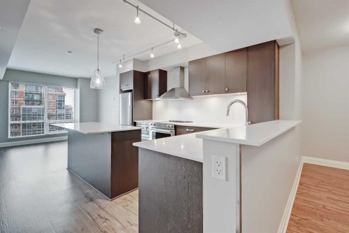 2205-930 6 Avenue Sw, Calgary, AB - Indoor Photo Showing Kitchen With Upgraded Kitchen
